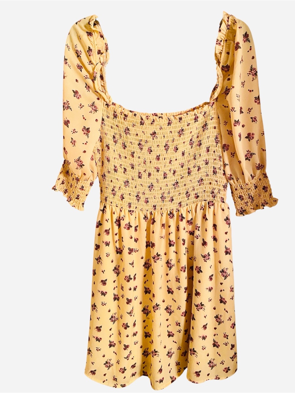 No comment yellow floral mini dress. SZ M